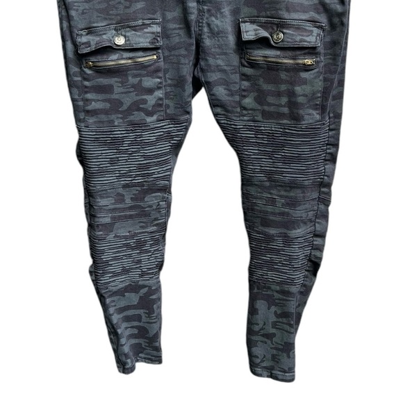 Y2K Phat Farm Camo Stretch Skinny Fit Moto Jeans Men's Size 40x32 - Picture 4 of 10